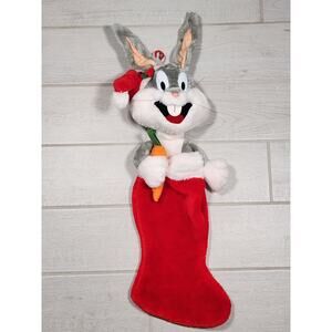 Vintage 25" 1991 Bugs Bunny Looney Tunes Warner Bros Christmas Stocking Plush